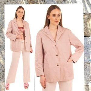 Light Pink Cotton Italian Cotton Cocktail Blazer M Atelier Archivio NWT $819